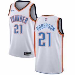 Youth Nike Oklahoma City Thunder 21 Andre Roberson Swingman White Home NBA Jersey Association Edition 