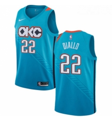 Youth Nike Oklahoma City Thunder 22 Hamidou Diallo Swingman Turquoise NBA Jersey City Edition 