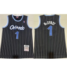 Men Orlando Magic 1 Tracy McGrady Black Stitched Jersey