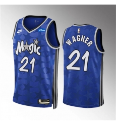 Men Orlando Magic 21 Moritz Wagner Blue 2023 24 Classic Edition Stitched Basketball Jersey