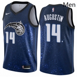 Mens Nike Orlando Magic 14 DJ Augustin Authentic Blue NBA Jersey City Edition