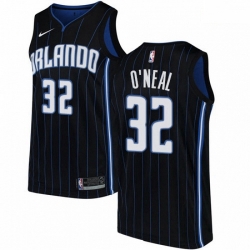 Mens Nike Orlando Magic 32 Shaquille ONeal Authentic Black Alternate NBA Jersey Statement Edition