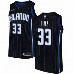 Mens Nike Orlando Magic 33 Grant Hill Authentic Black Alternate NBA Jersey Statement Edition