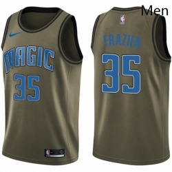 Mens Nike Orlando Magic 35 Melvin Frazier Swingman Green Salute to Service NBA Jersey 