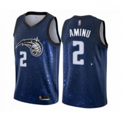 Mens Orlando Magic 2 Al Farouq Aminu Authentic Blue Basketball Jersey City Edition 