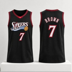 Men Philadelphia 76ers  7 Jaylen Brown Black 2026 Stitched Jersey