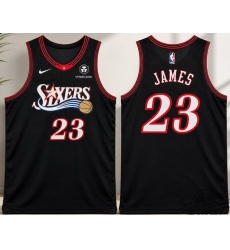 Men Philadelphia 76ers LeBron James 23 Black Edition Stitched Stitched crypto patch Jersey