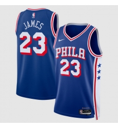 Men Philadelphia 76ers LeBron James Nike Royal Swingman Jersey Icon Edition