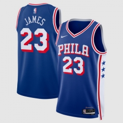 Men Philadelphia 76ers LeBron James Nike Royal Swingman Jersey Icon Edition