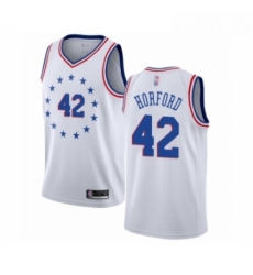 Mens Philadelphia 76ers 42 Al Horford White Swingman Jersey Earned Edition 