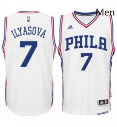 Mens Philadelphia 76ers 7 Ersan Ilyasova adidas White Swingman Home Jersey 