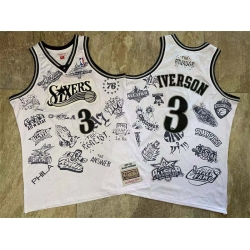 Philadelphia 76ers 3 Allen Iverson White 1997 98 Hardwood Classics Jersey