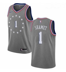 Womens Nike Philadelphia 76ers 1 Landry Shamet Swingman Gray NBA Jersey City Edition 