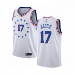 Womens Nike Philadelphia 76ers 17 JJ Redick White Swingman Jersey Earned Edition 