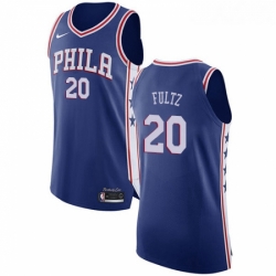 Womens Nike Philadelphia 76ers 20 Markelle Fultz Authentic Blue Road NBA Jersey Icon Edition