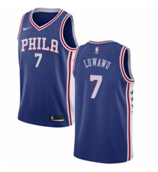 Womens Nike Philadelphia 76ers 7 Timothe Luwawu Swingman Blue Road NBA Jersey Icon Edition