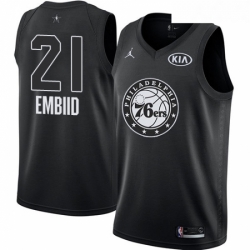 Youth Nike Jordan Philadelphia 76ers 21 Joel Embiid Swingman Black 2018 All Star Game NBA Jersey