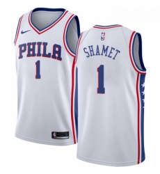 Youth Nike Philadelphia 76ers 1 Landry Shamet Swingman White NBA Jersey Association Edition 