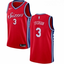 Youth Nike Philadelphia 76ers 3 Allen Iverson Swingman Red Alternate NBA Jersey Statement Edition