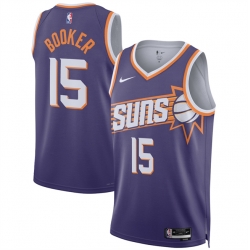 Men Phoenix Suns  15 Devin Booker Purple 2026 Icon Edition Stitched Basketball Jersey