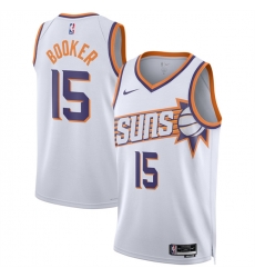 Men Phoenix Suns 15 Devin Booker White 2026 Association Edition Stitched Basketball Jersey Men Phoenix Suns 15 Devin Booker White 2026 Association Edition Stitched Basketball Jersey