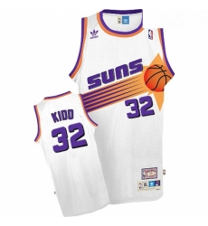 Mens Adidas Phoenix Suns 32 Jason Kidd Authentic White Throwback NBA Jersey