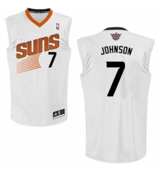 Mens Adidas Phoenix Suns 7 Kevin Johnson Authentic White Home NBA Jersey