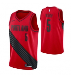 Men Blazers 5 Rodney Hood Red Association Swingman Jersey