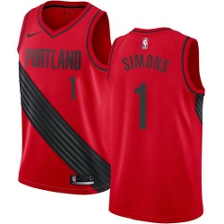 Men Nike Portland Blazers 1 Anfernee Simons Red Statement Edition NBA Swingman Jersey