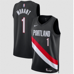 Men Portland Trail Blazers  1 Ja Morant Black 2026 Icon Edition Stitched Basketball Jersey