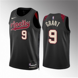 Men Portland Trail Blazers 9 Jerami Grant Black 2023 24 City Edition Stitched Basketball Jersey