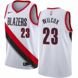 Mens Nike Portland Trail Blazers 23 CJ Wilcox Swingman White Home NBA Jersey Association Edition 