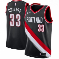 Mens Nike Portland Trail Blazers 33 Zach Collins Swingman Black Road NBA Jersey Icon Edition