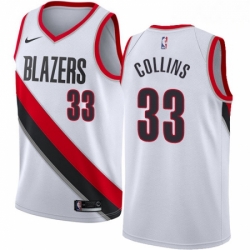 Mens Nike Portland Trail Blazers 33 Zach Collins Swingman White Home NBA Jersey Association Edition