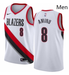 Mens Nike Portland Trail Blazers 8 Al Farouq Aminu Swingman White Home NBA Jersey Association Edition