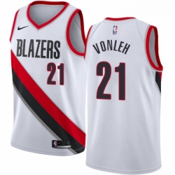 Womens Nike Portland Trail Blazers 21 Noah Vonleh Authentic White Home NBA Jersey Association Edition