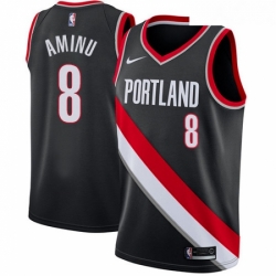 Womens Nike Portland Trail Blazers 8 Al Farouq Aminu Swingman Black Road NBA Jersey Icon Edition