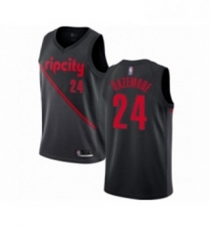 Womens Portland Trail Blazers 24 Kent Bazemore Swingman Black Basketball Jersey 2018 19 City Edition 