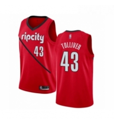 Womens Portland Trail Blazers 43 Anthony Tolliver Red Swingman Jersey Earned Edition 