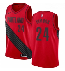 Youth Nike Portland Trail Blazers 24 Anfernee Simons Swingman Red NBA Jersey Statement Edition 