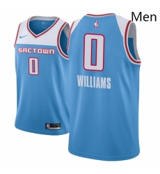 Men NBA 2018 19 Sacramento Kings 0 Troy Williams City Edition Blue Jersey 