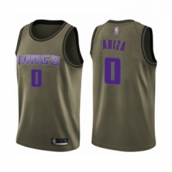 Mens Sacramento Kings 0 Trevor Ariza Swingman Green Salute to Service Basketball Jersey 