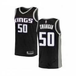 Mens Sacramento Kings 50 Caleb Swanigan Authentic Black Basketball Jersey Statement Edition 