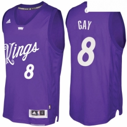 Mens Sacramento Kings 8 Rudy Gay Purple 2016 2017 Christmas Day NBA Swingman Jersey 