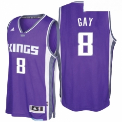 Sacramento Kings 8 Rudy Gay 2016 17 Seasons Purple Road New Swingman Jersey 