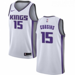 Youth Nike Sacramento Kings 15 DeMarcus Cousins Swingman White NBA Jersey Association Edition