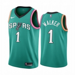 Men San Antonio Spurs 1 Lonnie Walker 2022 23 Teal City Edition Stitched Jersey