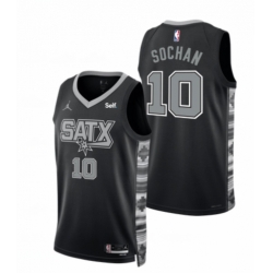 Men' San Antonio Spurs #10 Jeremy Sochan 2022-23 Black Stitched Jersey