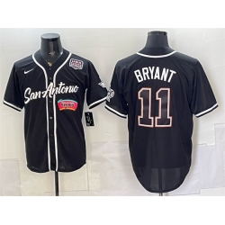 Men San Antonio Spurs  11 Carter Bryant Black USA 250  Patch Stitched Baseball Jersey