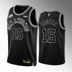 Men San Antonio Spurs 15 Jamaree Bouyea 2022 23 Black Classic Edition Stitched Basketball Jersey